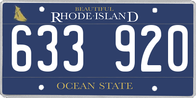 RI license plate 633920