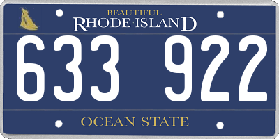RI license plate 633922