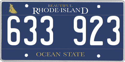 RI license plate 633923