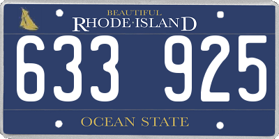 RI license plate 633925