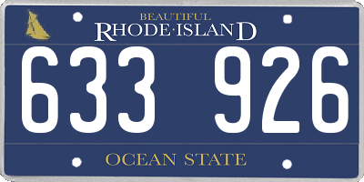 RI license plate 633926
