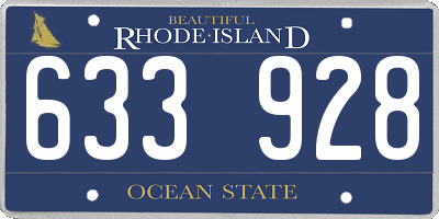 RI license plate 633928