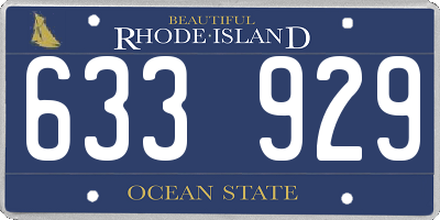RI license plate 633929
