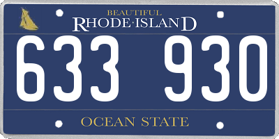 RI license plate 633930