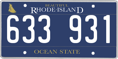 RI license plate 633931