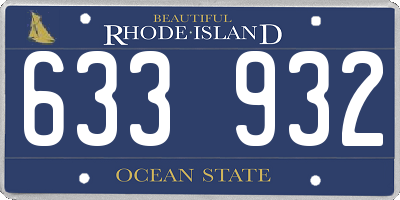 RI license plate 633932