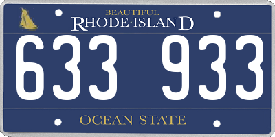 RI license plate 633933