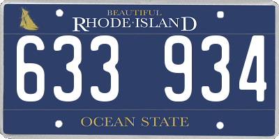 RI license plate 633934