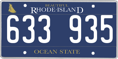 RI license plate 633935