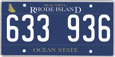 RI license plate 633936