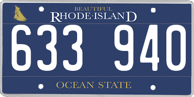 RI license plate 633940
