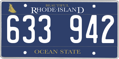 RI license plate 633942