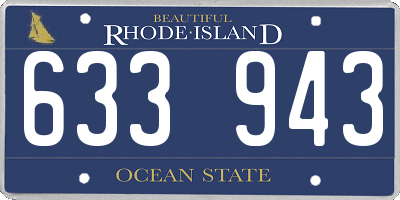 RI license plate 633943