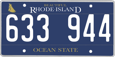 RI license plate 633944