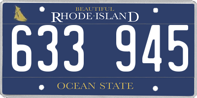 RI license plate 633945