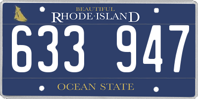 RI license plate 633947