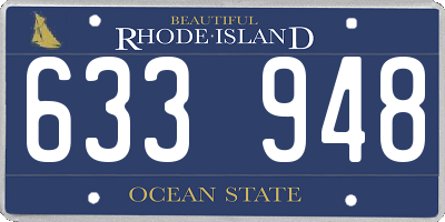 RI license plate 633948