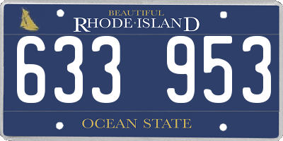 RI license plate 633953