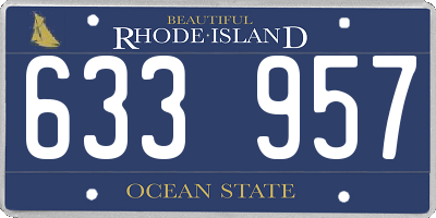 RI license plate 633957