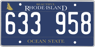 RI license plate 633958
