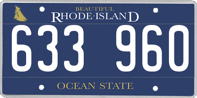 RI license plate 633960