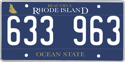 RI license plate 633963