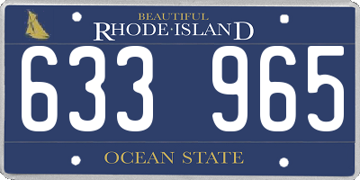 RI license plate 633965