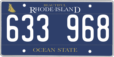 RI license plate 633968