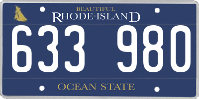 RI license plate 633980