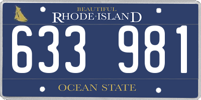 RI license plate 633981