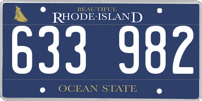 RI license plate 633982