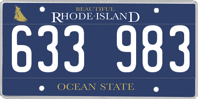 RI license plate 633983