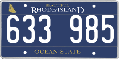RI license plate 633985