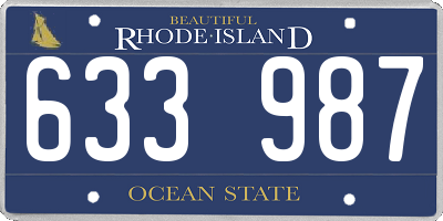 RI license plate 633987