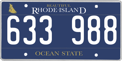 RI license plate 633988