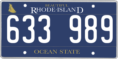 RI license plate 633989