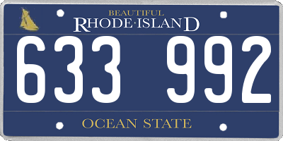 RI license plate 633992