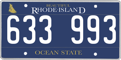 RI license plate 633993