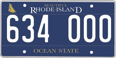 RI license plate 634000