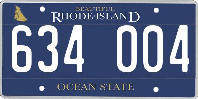 RI license plate 634004