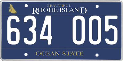 RI license plate 634005