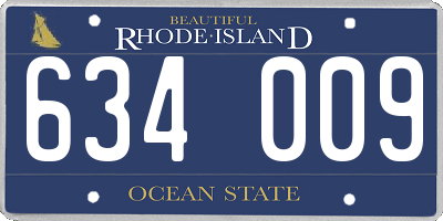 RI license plate 634009
