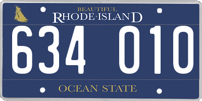 RI license plate 634010