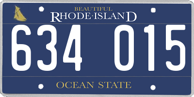 RI license plate 634015
