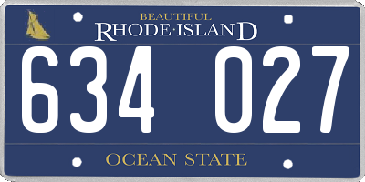 RI license plate 634027