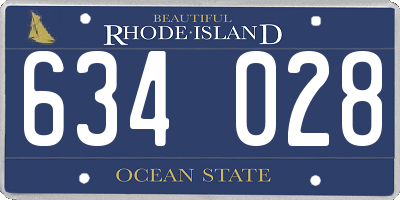 RI license plate 634028