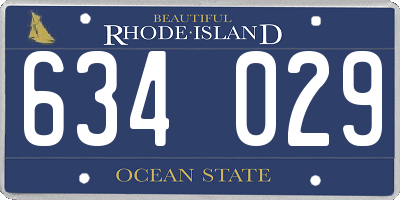 RI license plate 634029