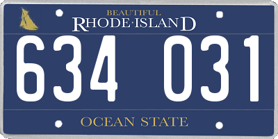 RI license plate 634031