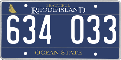 RI license plate 634033