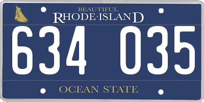 RI license plate 634035